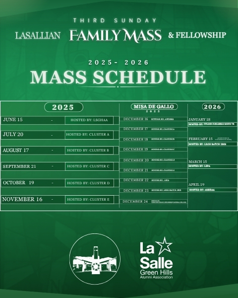 LASALLIAN FAMILY MASS AND FELLOWSHIP HORIZONTAL